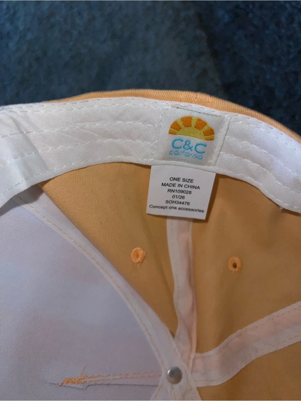 C&C California Girls Stripe Orange Lemon Embroidered Baseball Cap